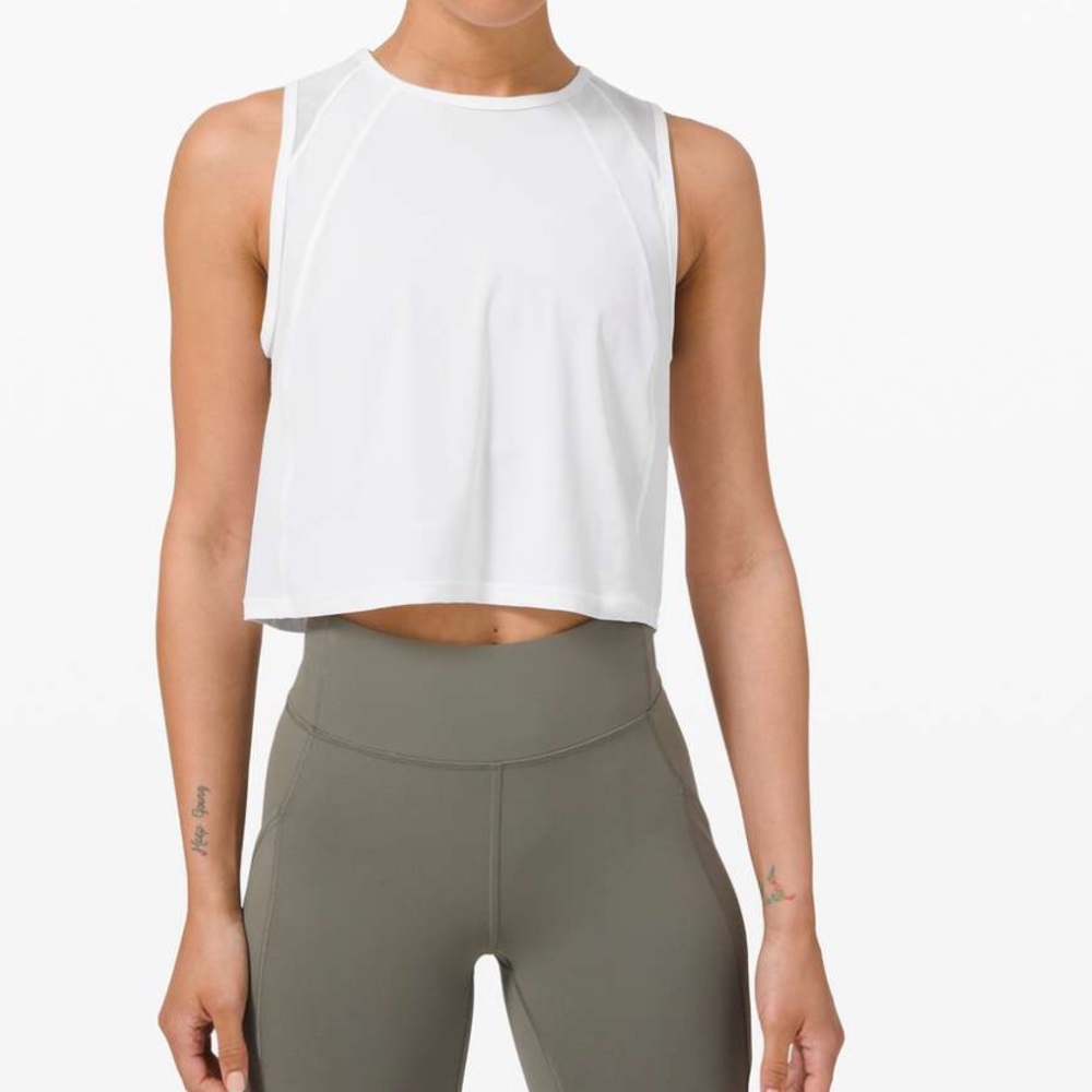 LULULEMON SCULPT TANK MESH DETAILING CROPPED